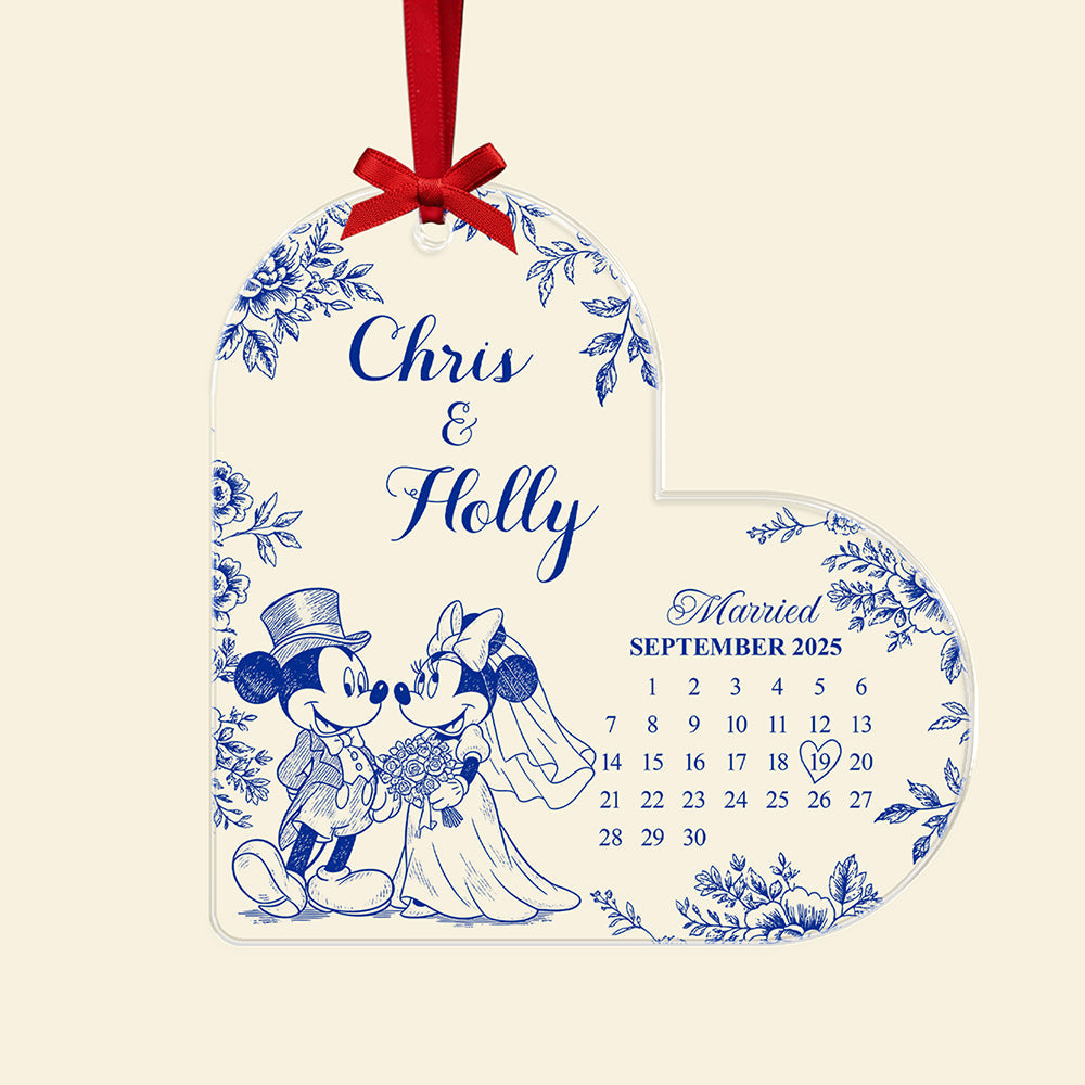 Celebrate Love: Personalized Couple Wedding Acrylic Ornament - Custom Gift for Newlyweds Ornament PopCulturePrints