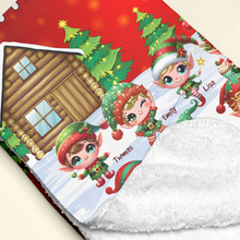 Load image into Gallery viewer, Grandma&#39;s Little Elves Personalized Christmas Blanket Blanket PopCulturePrints
