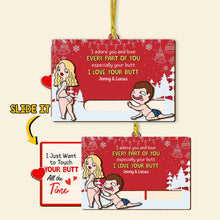 Load image into Gallery viewer, Romantic Personalized Slider Ornament for Couples | Unique Valentine&#39;s Day Gifts Ornament PopCulturePrints
