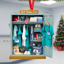 Load image into Gallery viewer, Best Nurse Ever - Personalized Nurse Festive Locker Christmas Ornament Ornament PopCulturePrints
