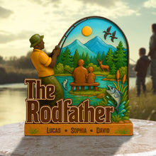Load image into Gallery viewer, &quot;The Perfect Gift for Fishing Enthusiasts - Personalized Fishing Lovers Plaque for Dad, Grandpa, and Any Angler!&quot; Shaped Plaques PopCulturePrints
