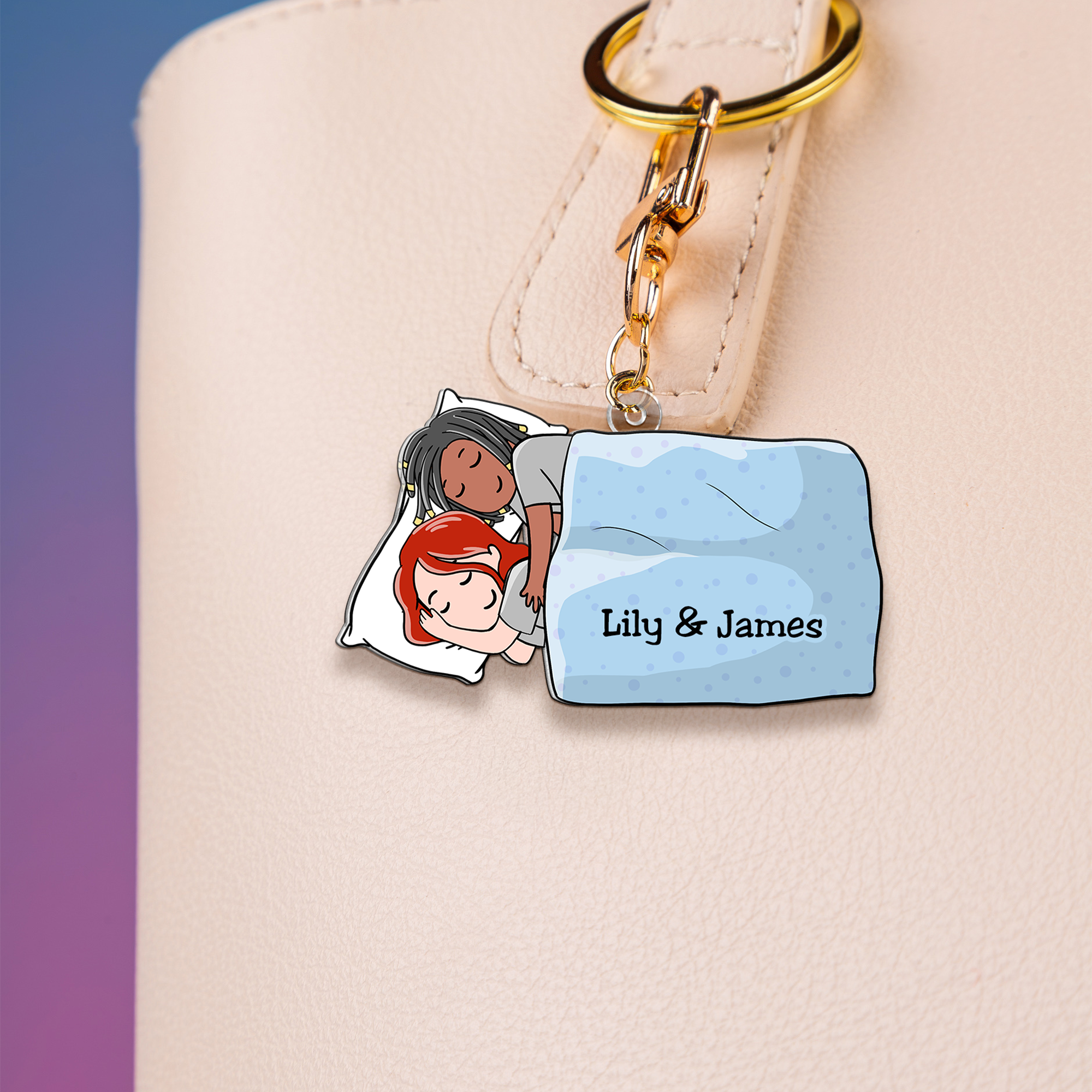 Cute Personalized Couples Keychain - Customizable Valentine's Day Gifts Keychains PopCulturePrints