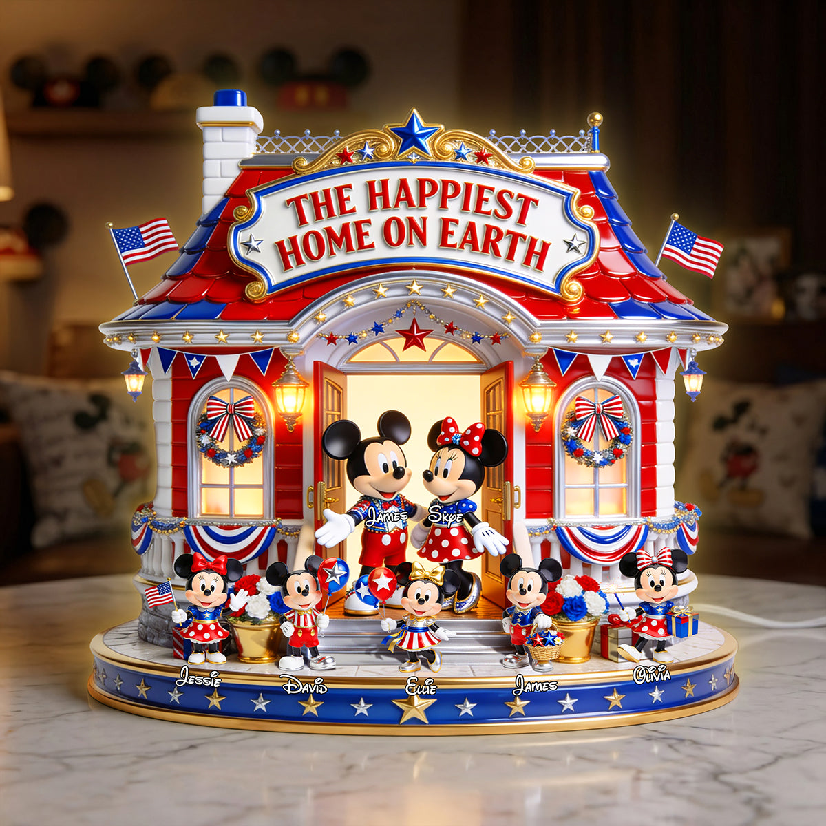The Happiest Home On Earth Acrylic Light Box - Personalized Gift for Family & Friends Light Box PopCulturePrints