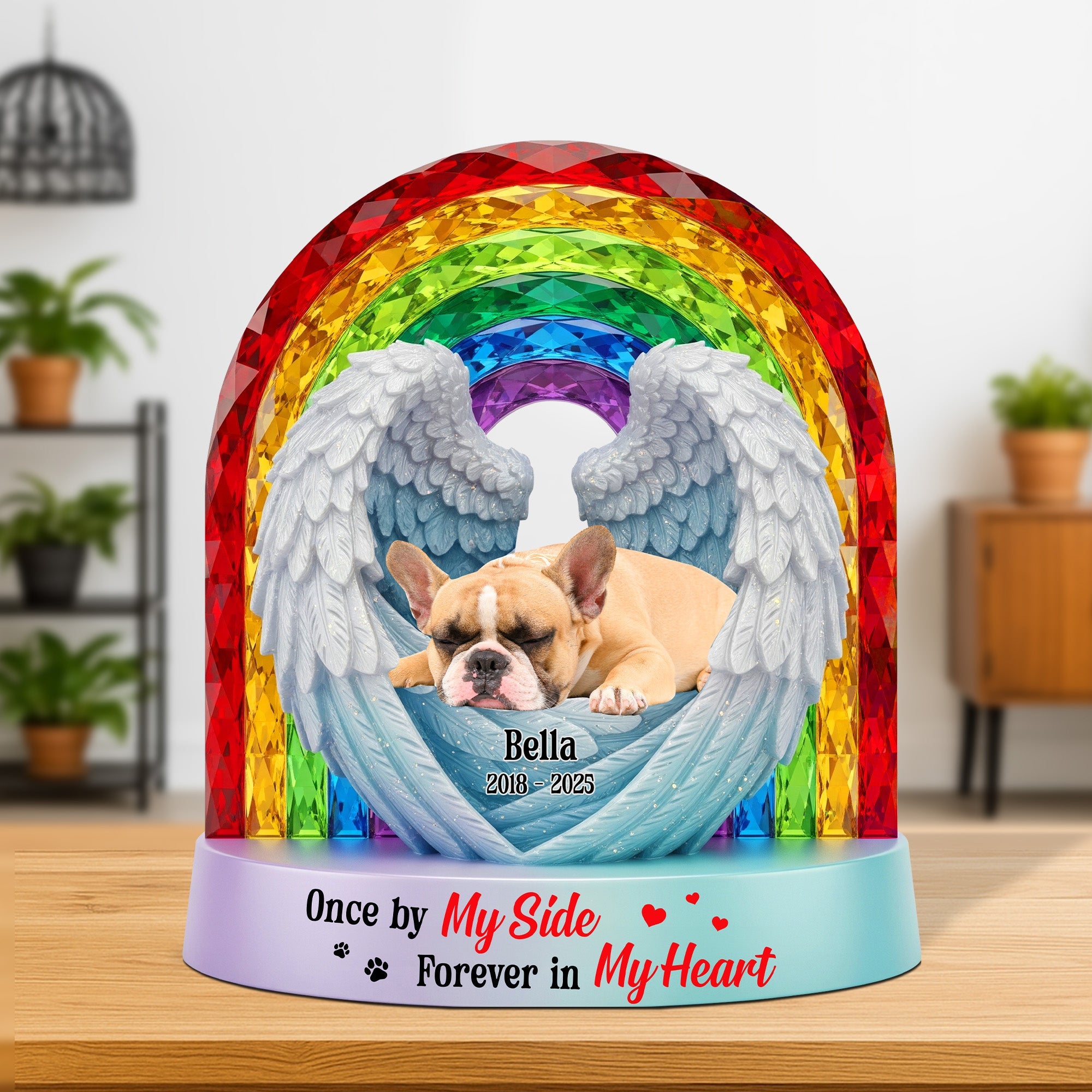 Once by My Side, Forever in My Heart - Custom Memorial Dog Plaque for Pet Lovers Shaped Plaques PopCulturePrints