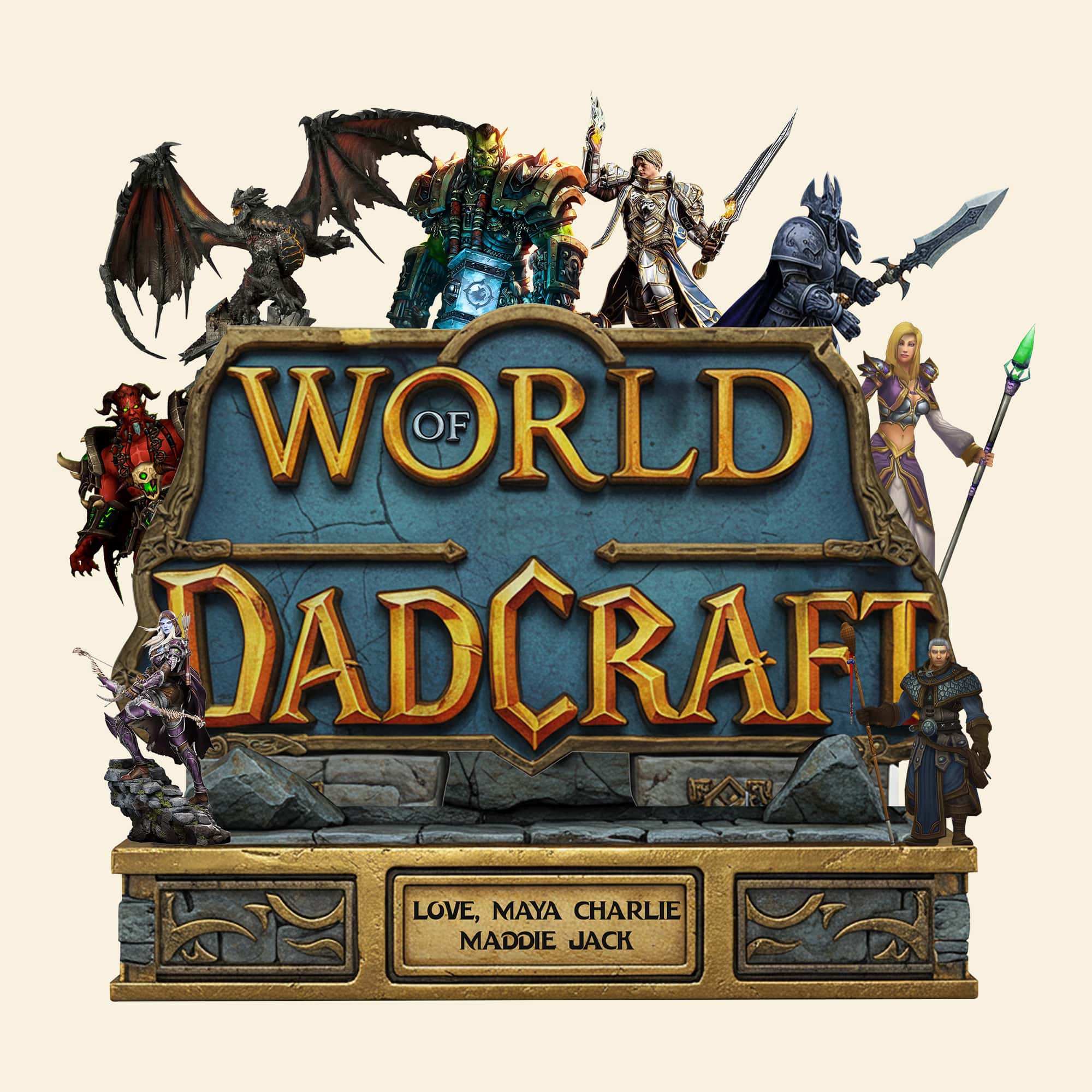 "Level Up Your Dad's Game!" - Personalized Acrylic Plaque - Gift for Game Loving Dad, Grandpa, or Gaming Enthusiast Shaped Plaques PopCulturePrints