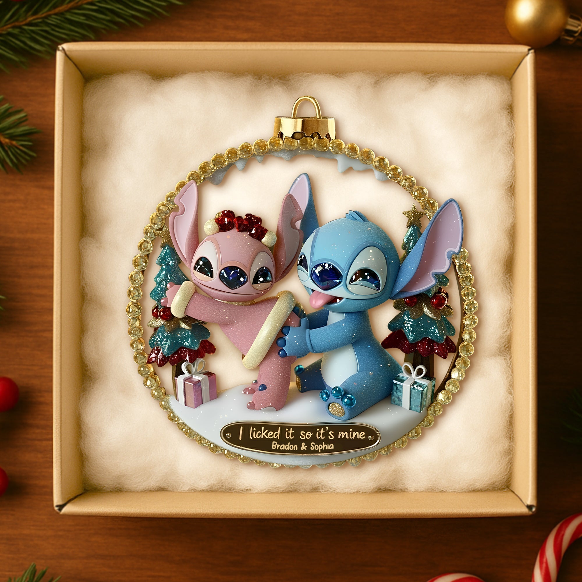 I Licked It So It's Mine - Spicy Alien Couple Ornament - Personalized Christmas Gifts For Couples Ornament PopCulturePrints