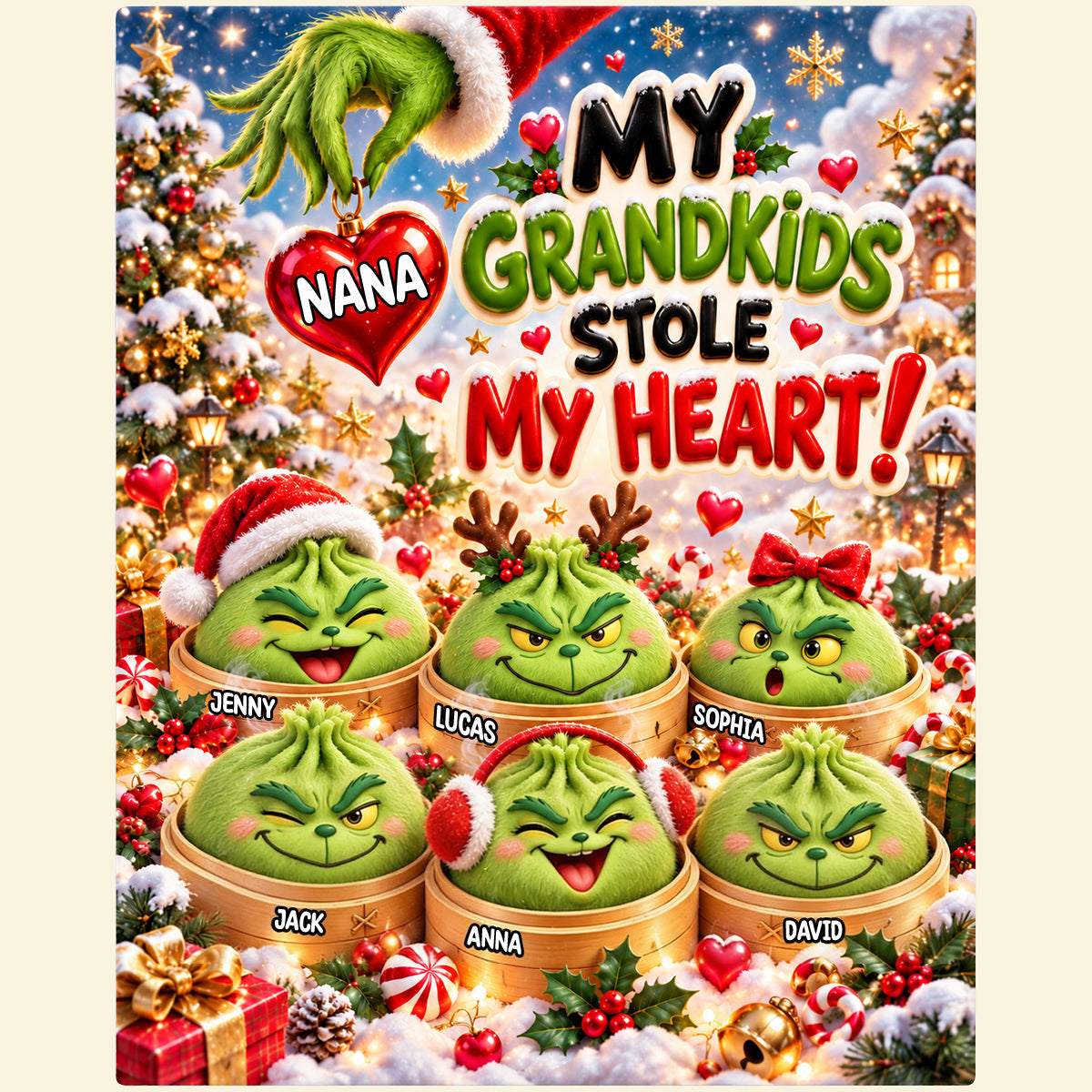 My Grandkids Stole My Heart Blanket - Personalized Gift for Grandmas