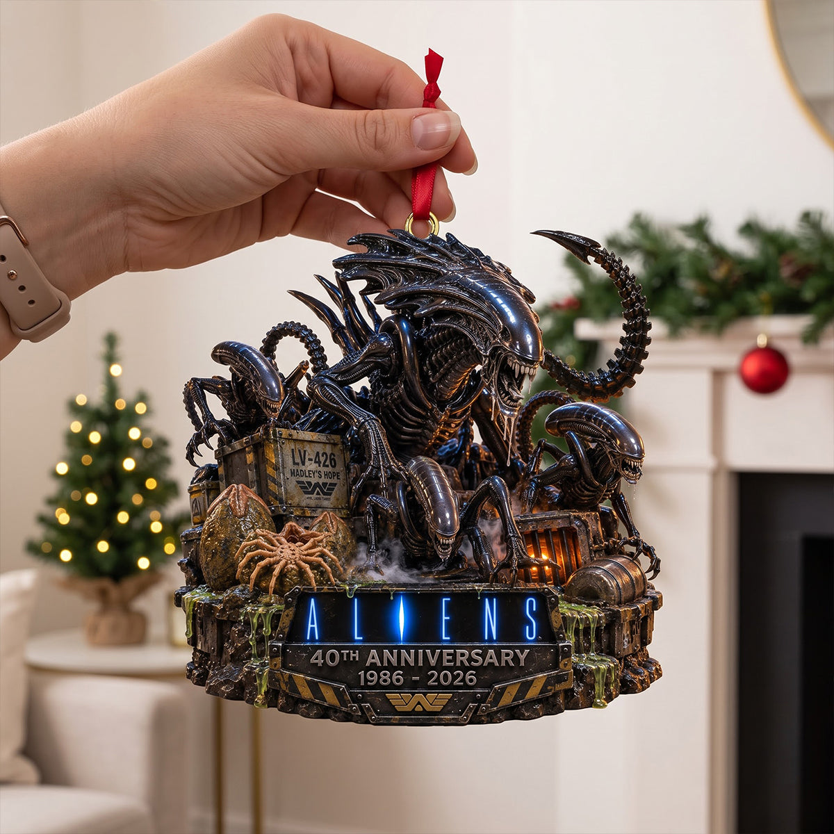 “Celebrate 40 Years of Sci-Fi Magic!” - Sci-Fi Creature 40th Anniversary Acrylic Ornament - Personalized Gift for Fans of Aliens