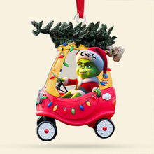 Load image into Gallery viewer, Custom Christmas Ornament - Grinch in Santa Hat Ornament PopCulturePrints

