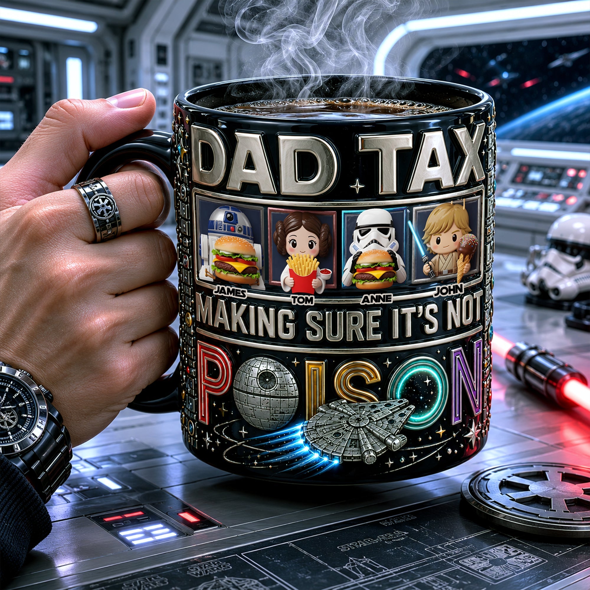 Dad Tax Magic Coffee Mug - Customized Gifts for Dad and Grandpa Coffee Mug PopCulturePrints