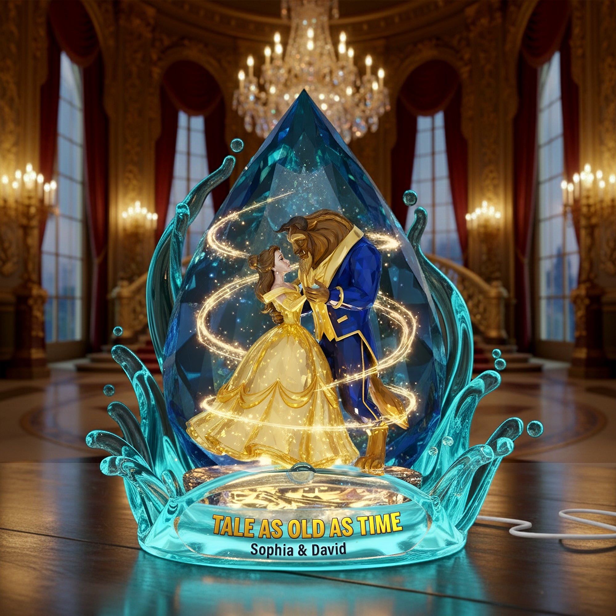 Tale As Old As Time - Personalized Romantic Couple Acrylic Light Box Light Box PopCulturePrints