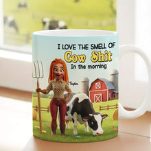 Load image into Gallery viewer, "I Love the Smell of Cow Shit in the Morning" - Personalized Cow Farmer Coffee Mug - Unique Gift for Farmers Coffee Mug PopCulturePrints
