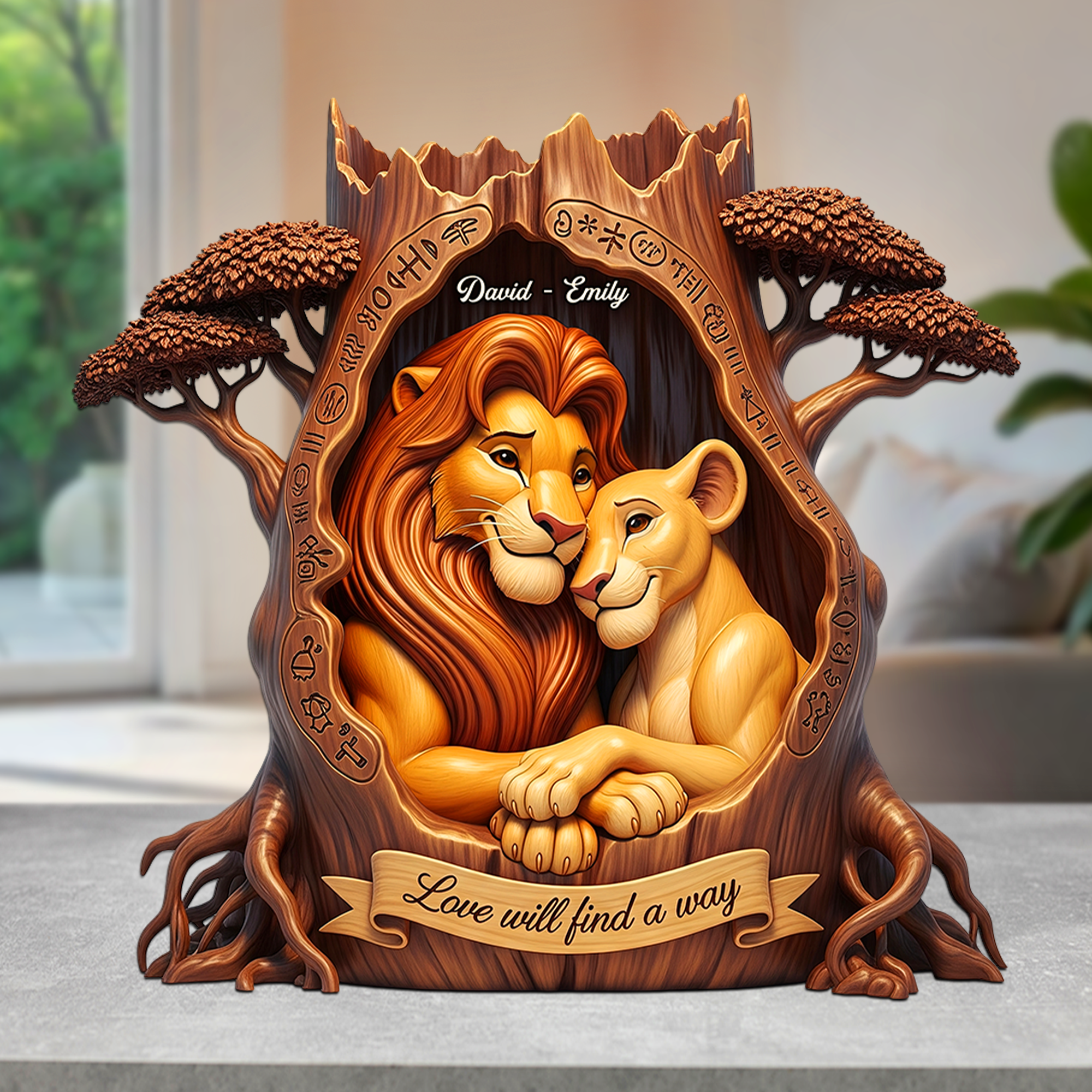 Love Will Find a Way - Personalized Couple Acrylic Plaque Shaped Plaques PopCulturePrints