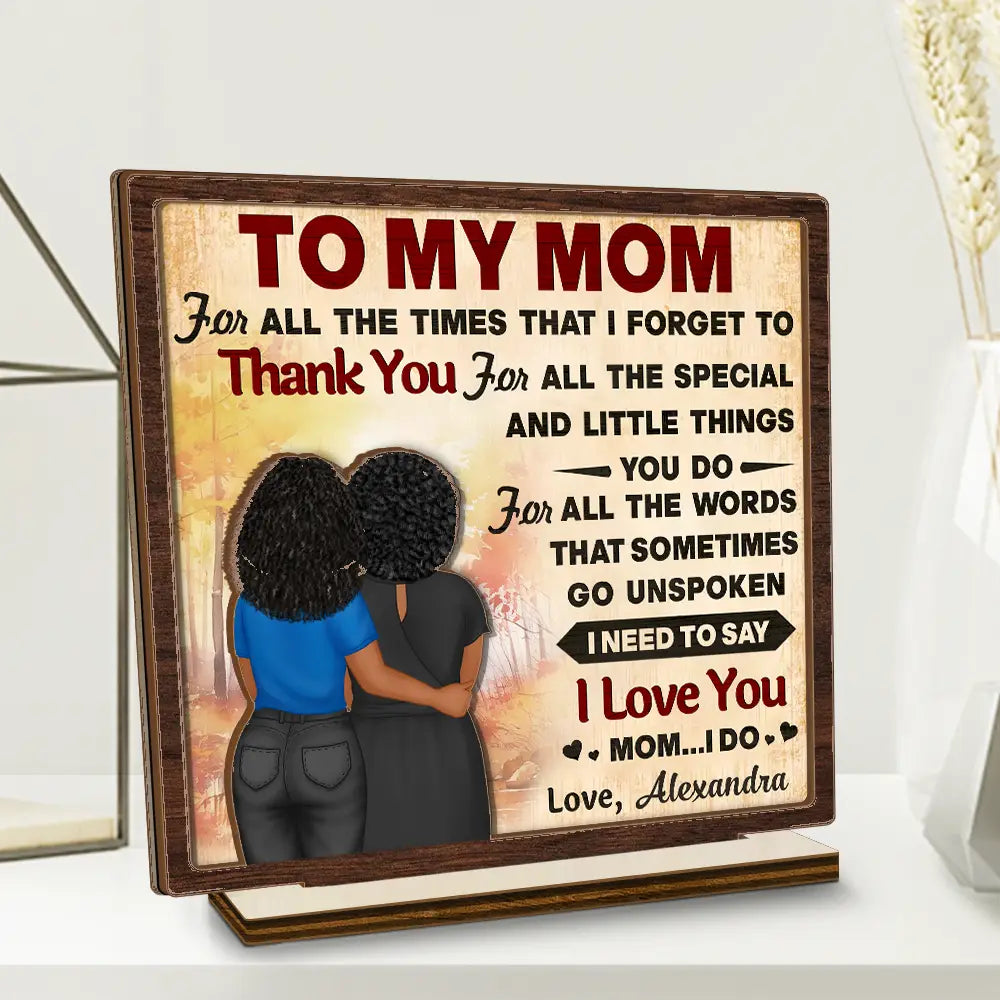 To My Mom, For All The Special Things You Do - Personalized Custom Shaped 2-Layered Wooden Plaque - Gift for Mom and Grandma Wooden Plaque PopCulturePrints