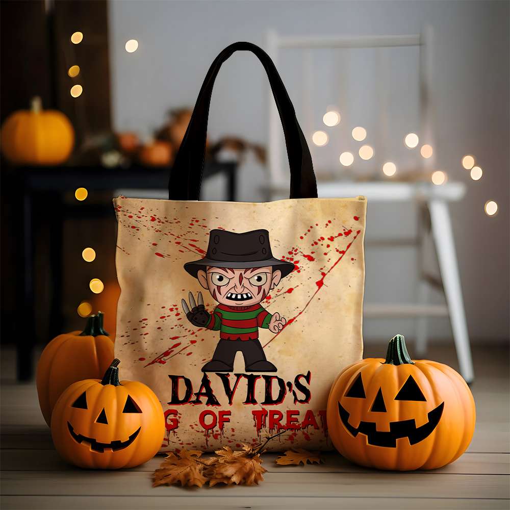 Personalized Horror Kids Halloween Tote Bag Tote Bag PopCulturePrints