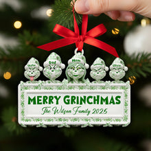 Load image into Gallery viewer, Merry Grinchmas Family Ornament - Personalized Gift for Christmas Lovers Ornament PopCulturePrints
