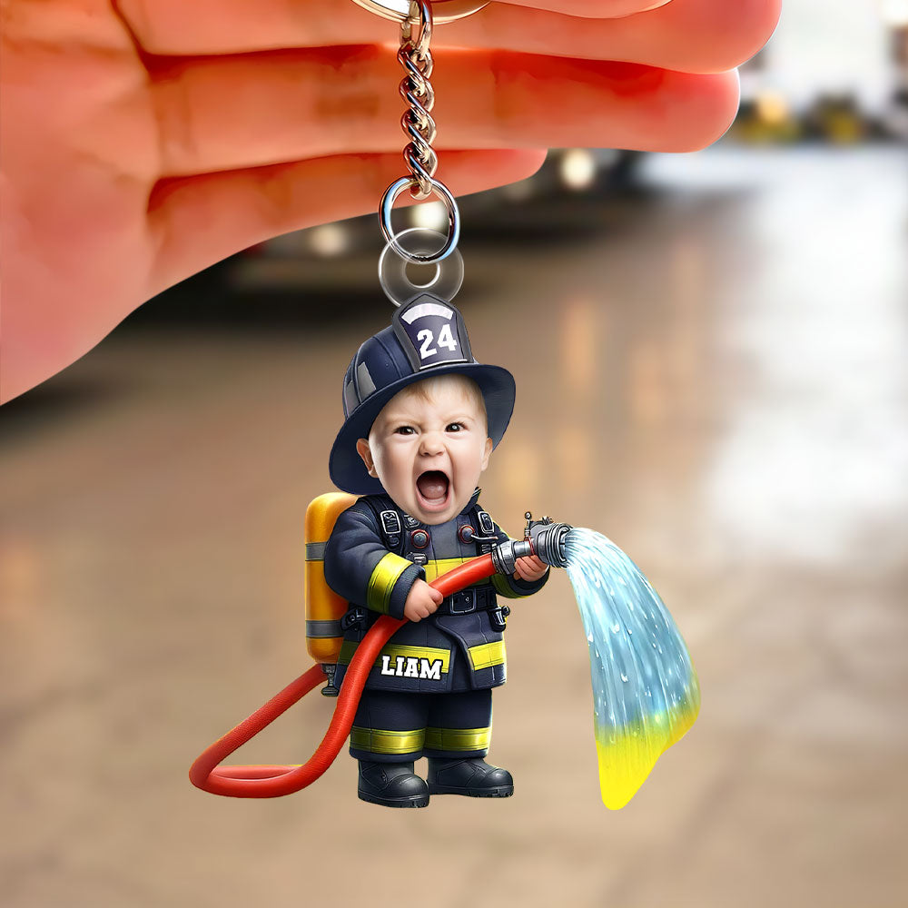 Personalized Kids Firefighter & Police Keychain Gift Keychains PopCulturePrints