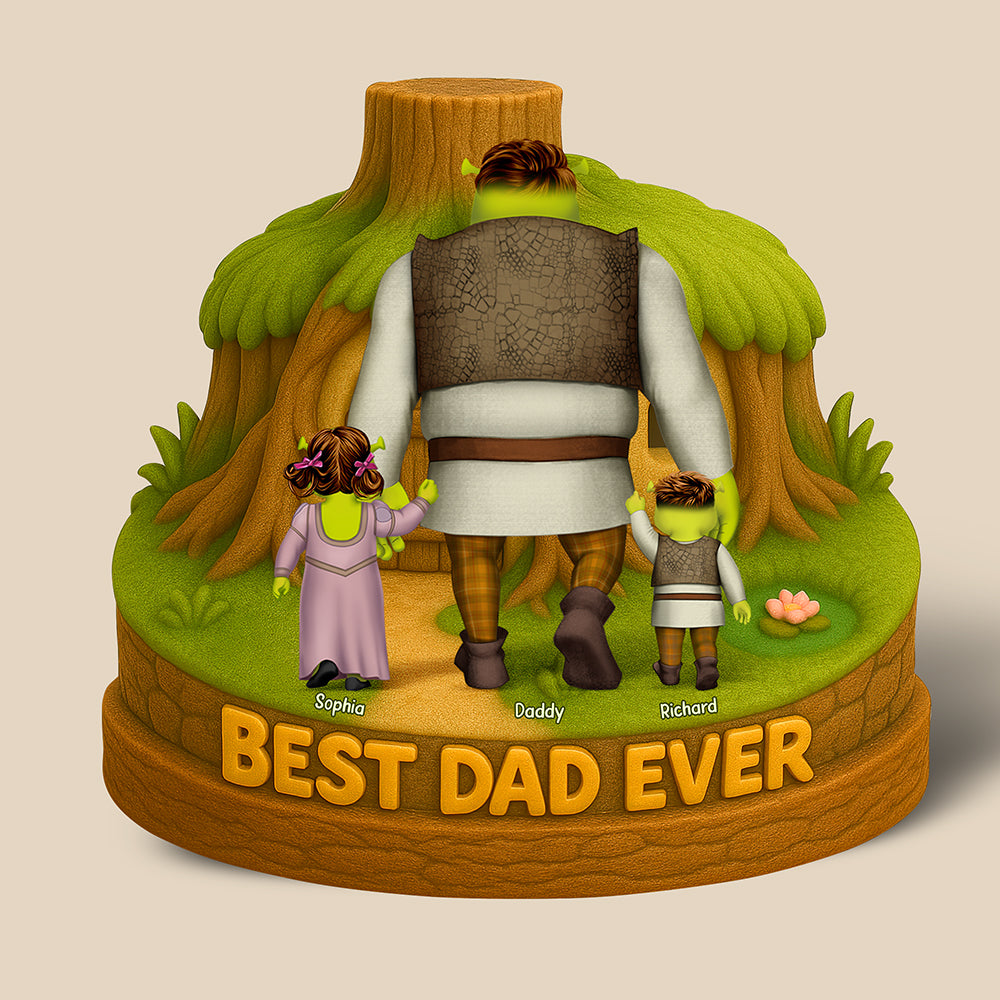 Best Mom Ever - Personalized Green Monsters Plaque | Unique Gift for Mom and Grandma Shaped Plaques PopCulturePrints