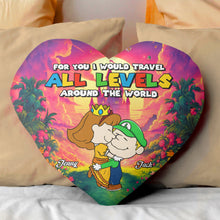 Load image into Gallery viewer, Custom Heart-shaped Pillow for Couples - All Levels of Love Pillow PopCulturePrints
