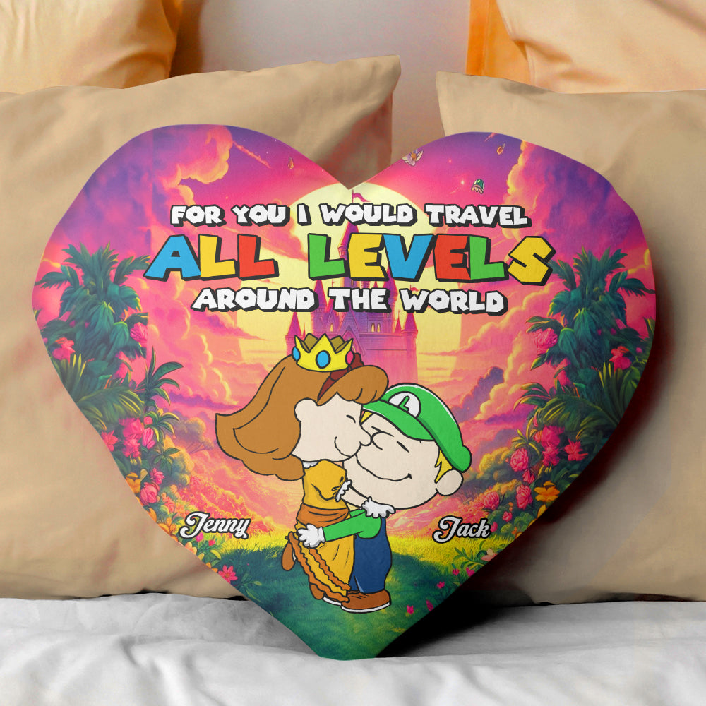 Custom Heart-shaped Pillow for Couples - All Levels of Love Pillow PopCulturePrints