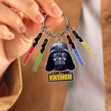 Load image into Gallery viewer, Personalized Father&#39;s Day Light Sword Keychain Keychains PopCulturePrints

