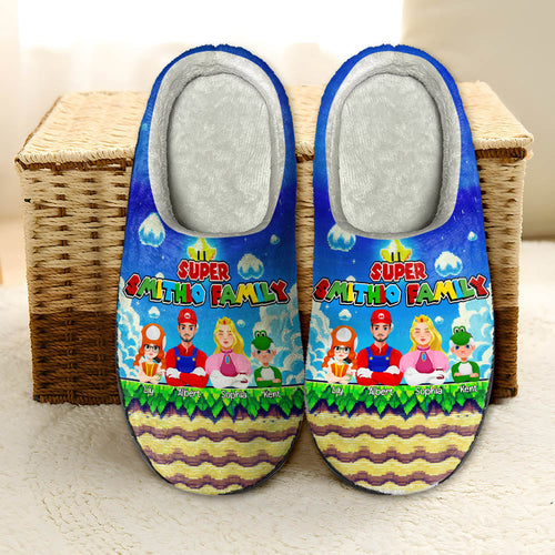 Custom Super Family Christmas Slippers Shoes PopCulturePrints