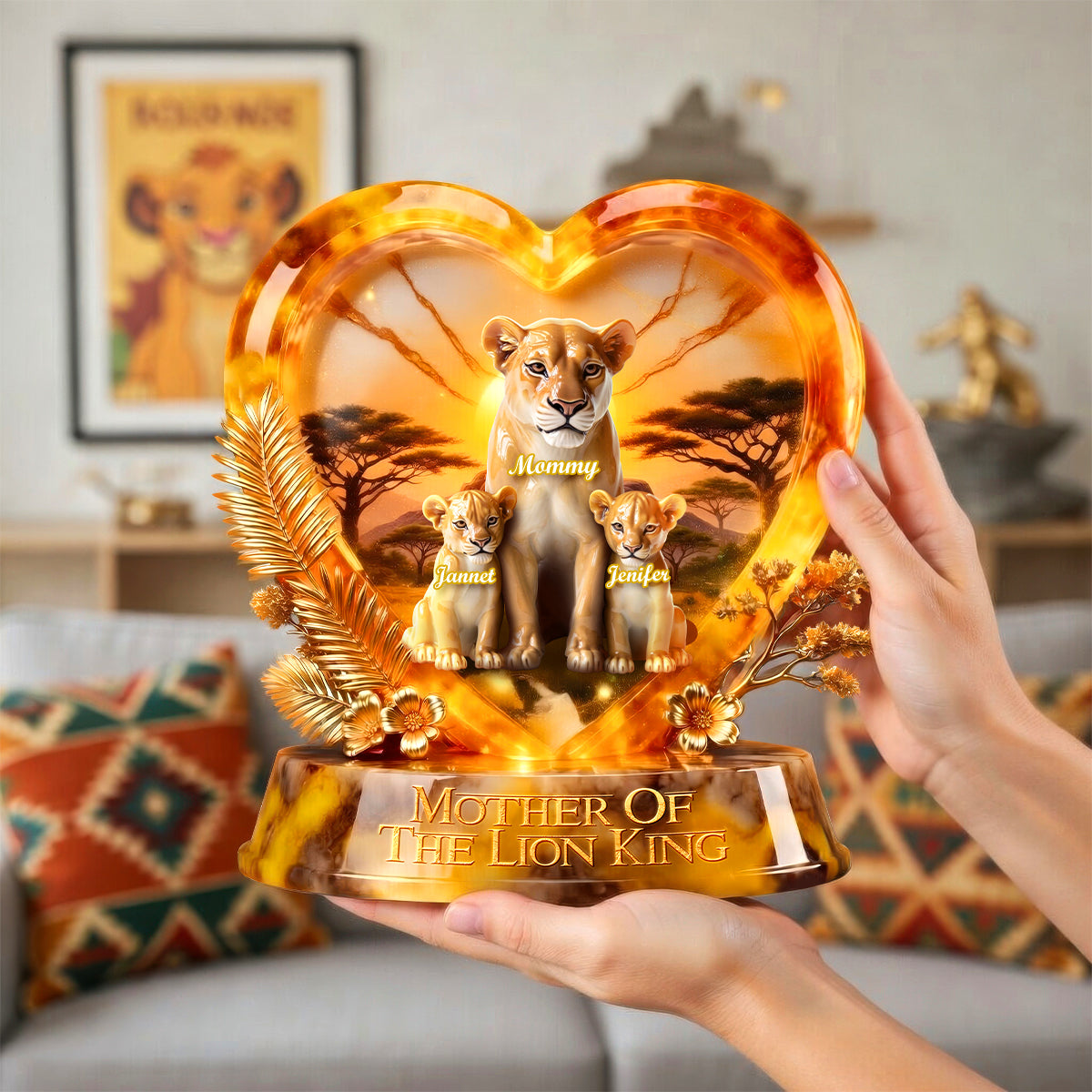 “A Mother’s Love Roars Strong” - Mother Of The Lion King Acrylic Plaque - Personalized Gift for Mom, Grandma & More Shaped Plaques PopCulturePrints
