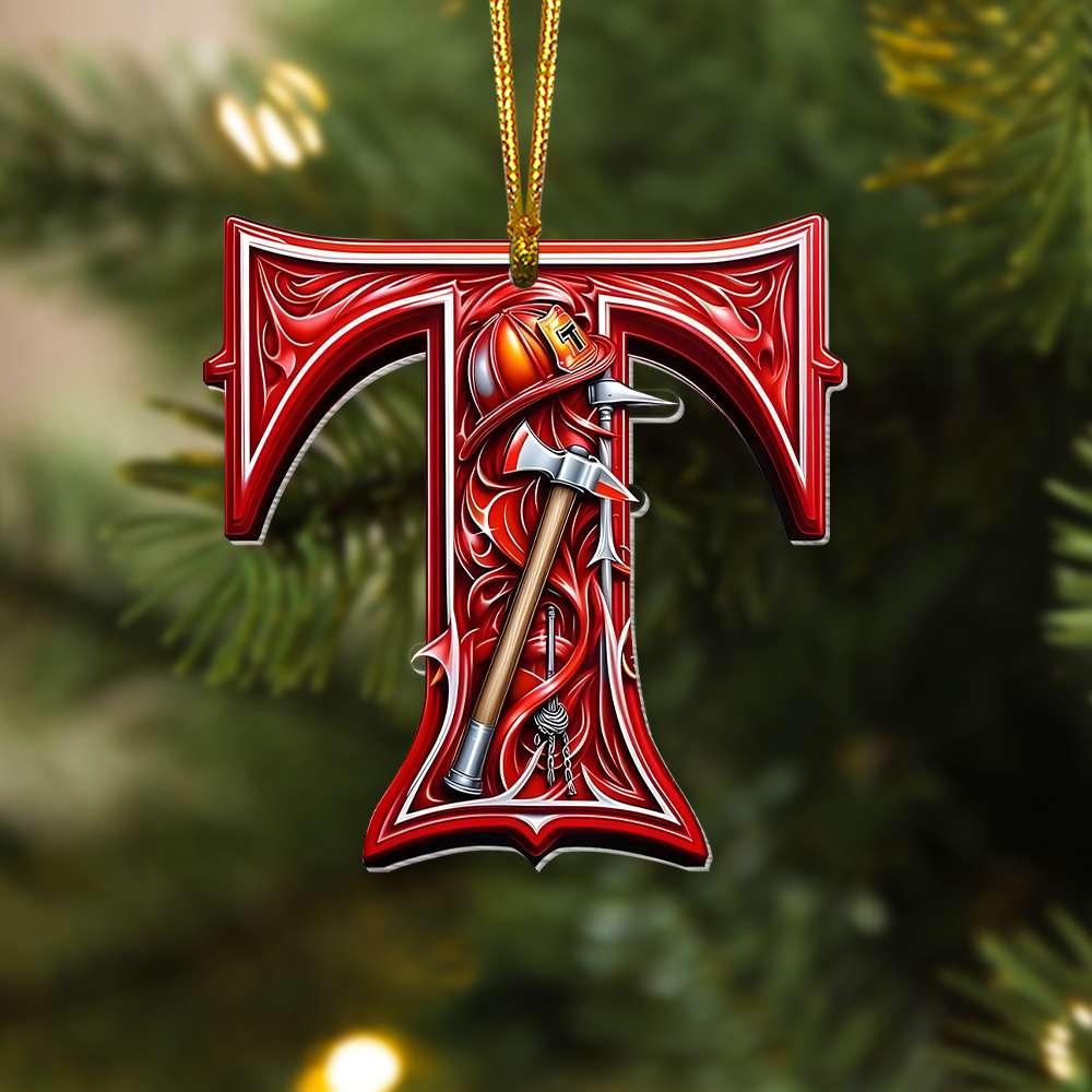 Firefighter Alphabet Christmas Ornament - Personalized Gift Ornament PopCulturePrints