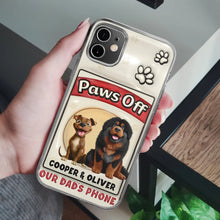 Load image into Gallery viewer, Paws Off Mom Dad Dog Cat Pet Lover - Personalized Clear Phone Case Clear Phone Case PopCulturePrints
