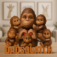 Load image into Gallery viewer, “Love from Daddy and Kids” - Dadsquatch Acrylic Plaque - Personalized Gift for Dad &amp; Grandpa Shaped Plaques PopCulturePrints
