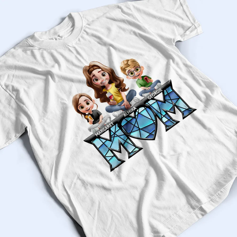 We Love You Mom - Personalized 3D Cartoon T-Shirt for Mothers and Grandmothers T-shirt PopCulturePrints