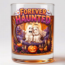 Load image into Gallery viewer, Forever Haunted - Custom Halloween Round Glass Gift for Couples
