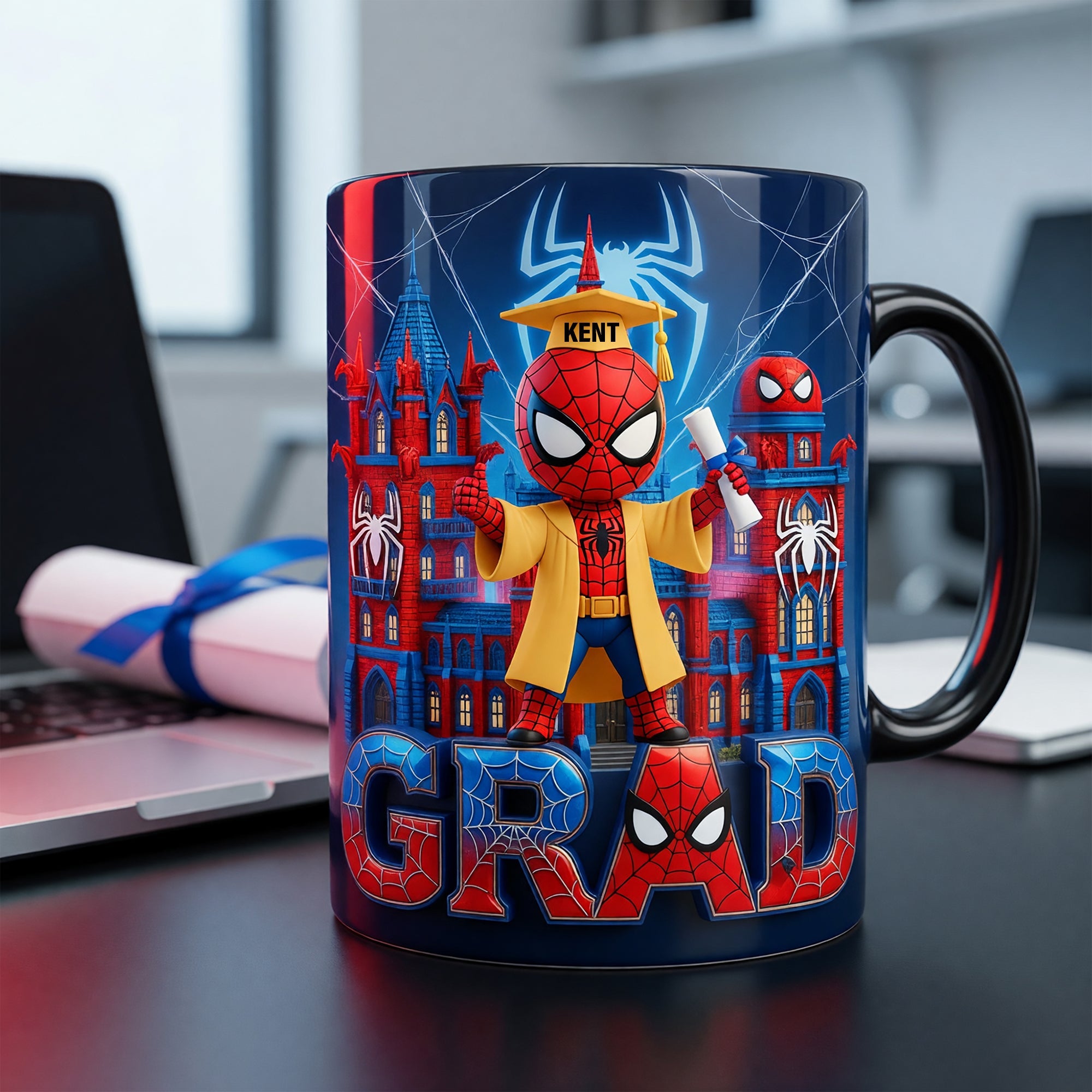 Celebrate Graduation Magic Mug - Personalized Spiderman Gift for Graduates