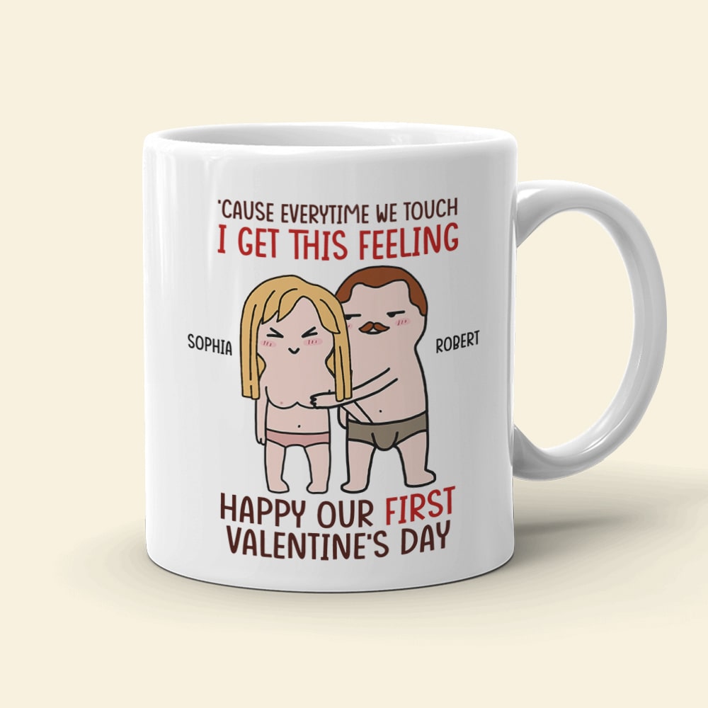 Personalized Romantic Couple Mug - 'Everytime We Touch' Theme