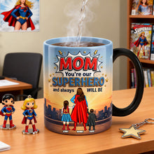Load image into Gallery viewer, Mom, You're Our Superhero - Personalized Magic Mug for Mother's Day Coffee Mug PopCulturePrints
