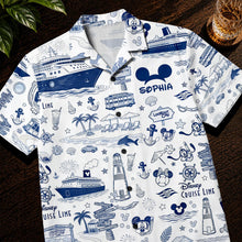Load image into Gallery viewer, “Sail away in style!” - Lovely Nautical Cruise Hawaiian Shirt - Personalized Gift for Cruise Lovers Hawaiian Shirts PopCulturePrints
