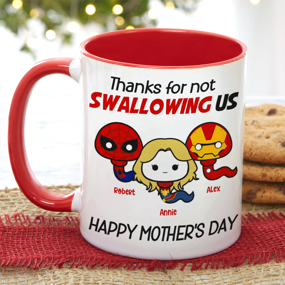 Funny Superhero Mug for Mom - Thanks for Raising Us Coffee Mug PopCulturePrints