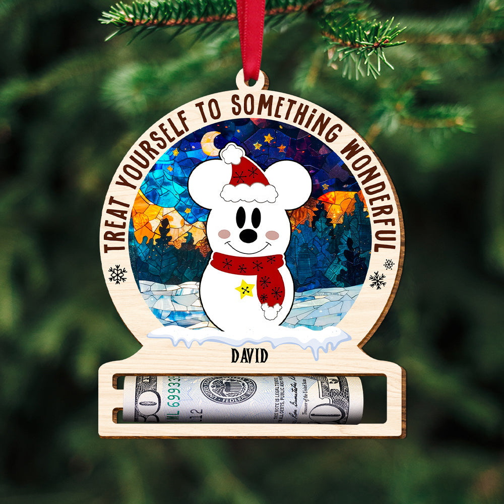 Personalized Christmas Money Holder Ornament for Kids - Cute Snowman