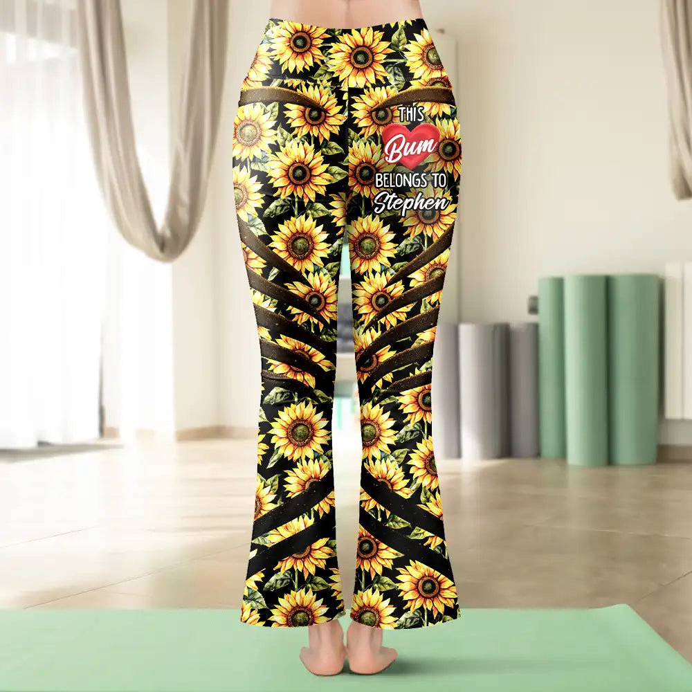 Funny 'Own My Heart & My Cheeks' Personalized Leggings - Custom Gift for Couples Leggings PopCulturePrints