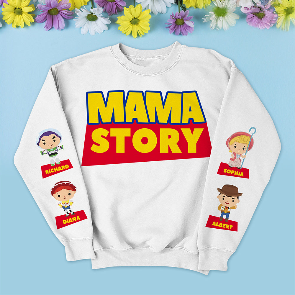 Mom Story - Personalized Gift for Mom - Customizable T-Shirt for Mother's Day AOP Products PopCulturePrints