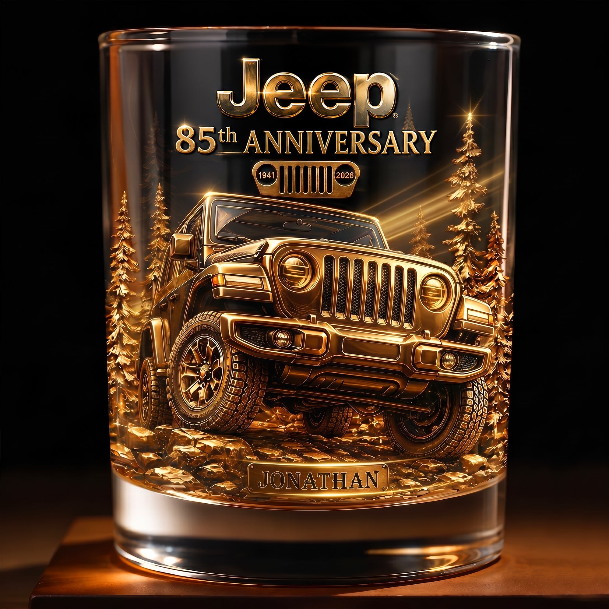 "Adventure Awaits" - Off-road Glory Round Glass, Personalized Gifts For Off-road Lovers