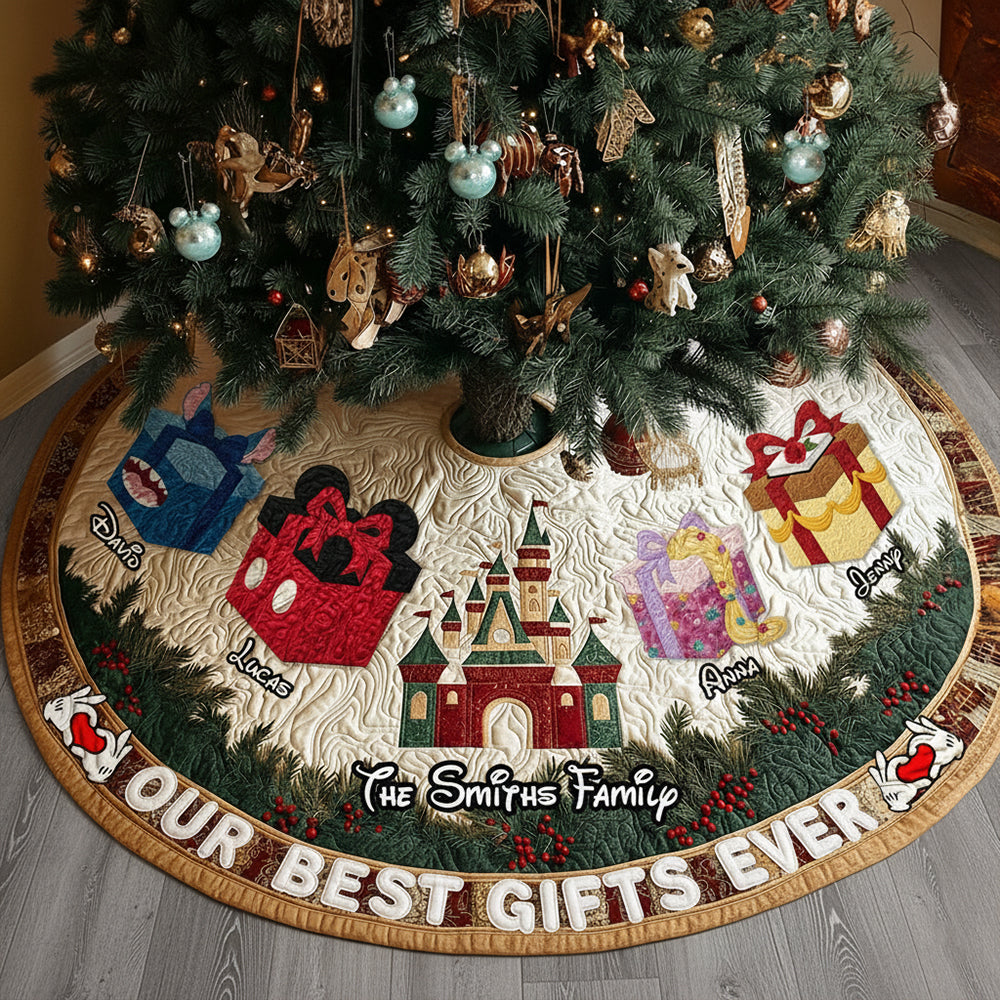 Our Best Gifts Ever - Personalized Quilted Tree Skirt for Family Gatherings Tree Skirt PopCulturePrints