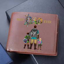 Load image into Gallery viewer, Personalized &#39;Best Dad Ever&#39; PU Leather Wallet with Custom Family Design Leather Wallet PopCulturePrints
