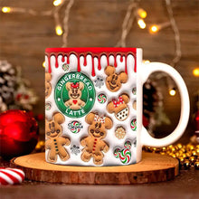 Load image into Gallery viewer, Personalized Christmas Cartoon Gingerbread Latte Coffee Mug - Festive Holiday Gift
