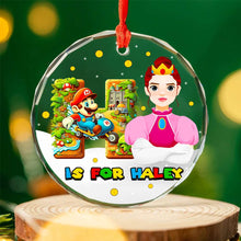 Load image into Gallery viewer, Personalized Movie Fan Christmas Crystal Ornament - A for Alex Ornament PopCulturePrints
