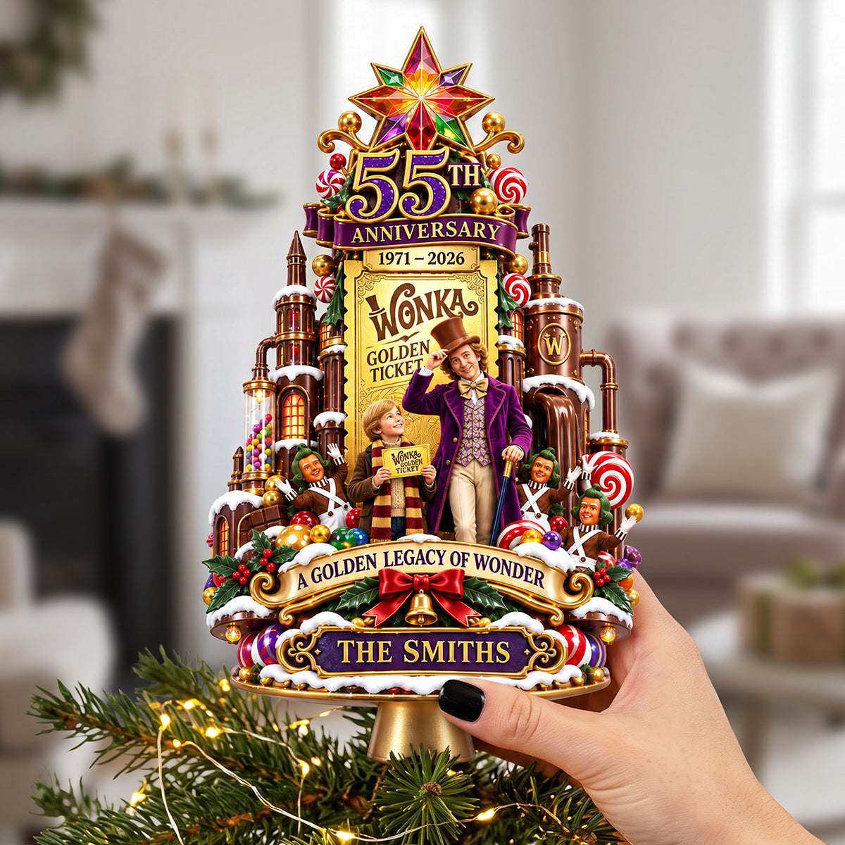 "Embrace the Magic of Christmas" - Personalized Tree Topper, Custom Gift for Families, Friends & Loved Ones Ornament PopCulturePrints
