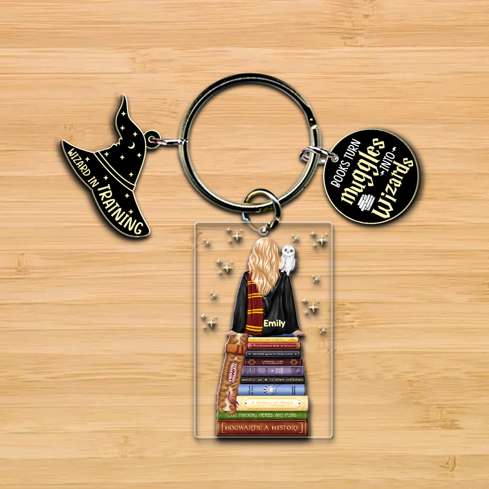 Personalized Wizard Themed Keychain