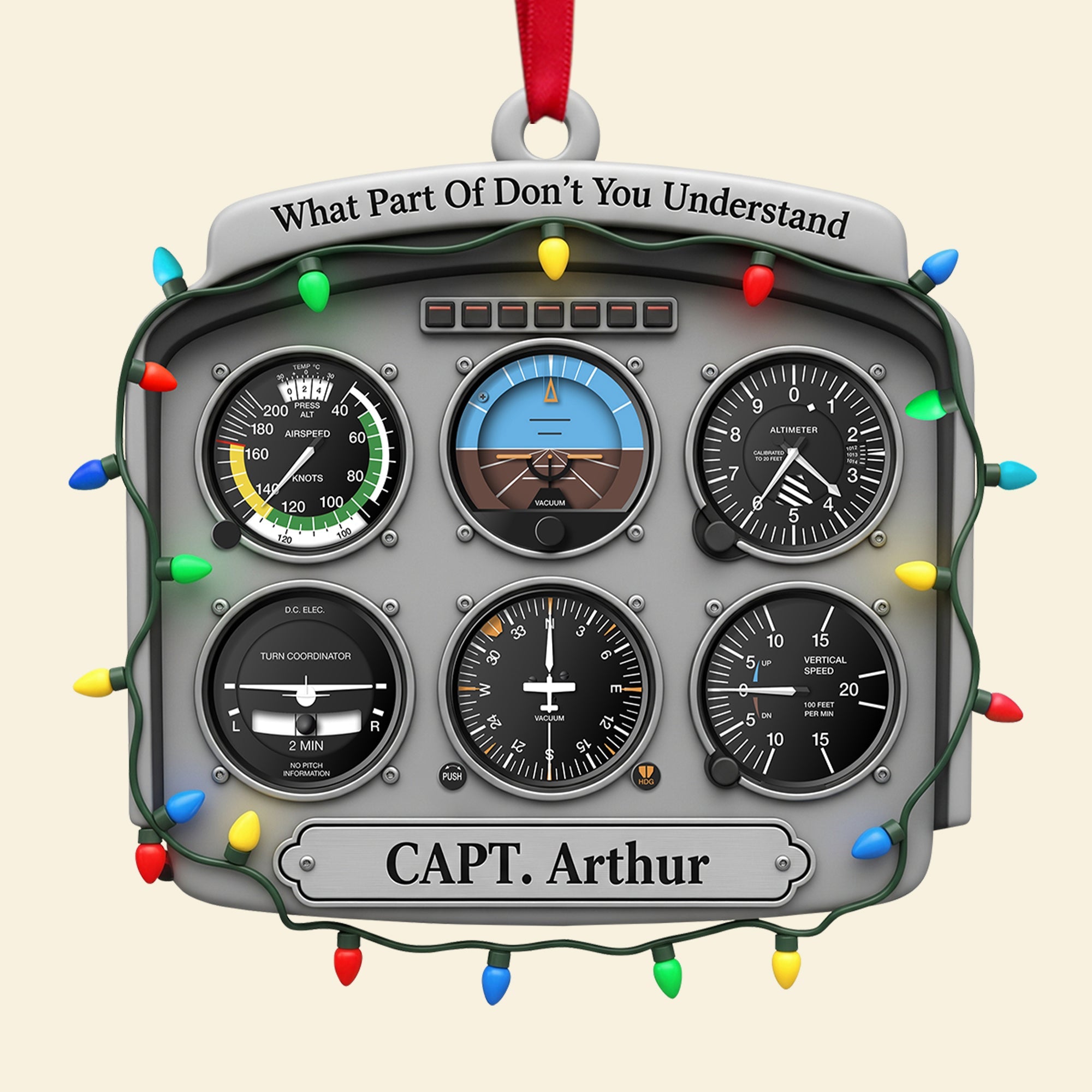 What Part Of Don't You Understand - Personalized Pilot Christmas Ornament Ornament PopCulturePrints