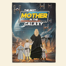 Load image into Gallery viewer, &quot;The Best Mother in the Galaxy&quot; - Personalized Mom Blanket - Custom Gift for Mom and Grandma Blanket PopCulturePrints
