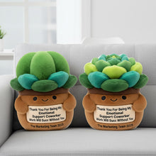 Load image into Gallery viewer, Thank You for Being My Emotional Support Coworker - Succulent Plant Custom Shaped Pillow Pillow PopCulturePrints
